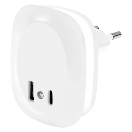 Нічник розетковий OSRAM LEDVANCE LUNETTA EDGE SEN BL 830 USB A C WT