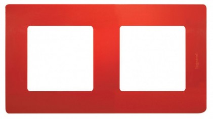 Рамка LEGRAND Etika 2 поста красная
