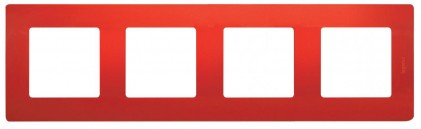 Рамка LEGRAND Etika 4 поста красная
