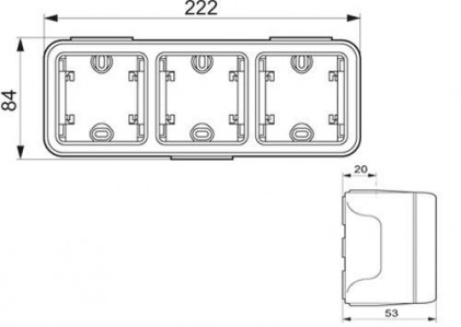 Коробка LEGRAND Plexo 3-местная для внешнего монтажа IP55 серая