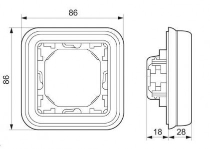 Суппорт с рамкой LEGRAND Plexo 1-местный IP55 серый