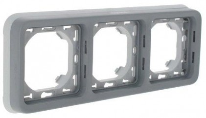 Суппорт с рамкой LEGRAND Plexo 3-местный IP55 серый