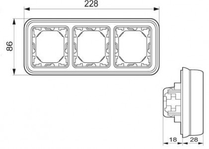 Суппорт с рамкой LEGRAND Plexo 3-местный IP55 серый