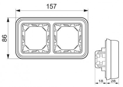 Суппорт с рамкой LEGRAND Plexo 2-местный IP55 белый