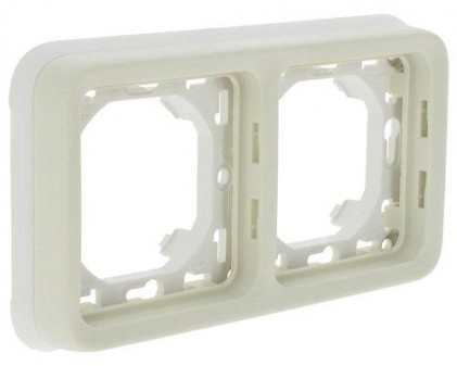 Суппорт с рамкой LEGRAND Plexo 2-местный IP55 белый