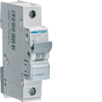 Автовыключатель HAGER 10А 1п С 6 kA 1м MCN110