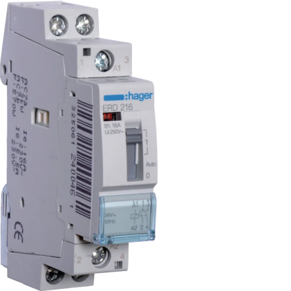 Реле з ручним керуванням HAGER 16A 2н.в. 24В ERD216