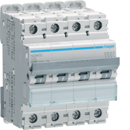 Автовыключатель HAGER 32А 4п С 10 kA 4м NCN432