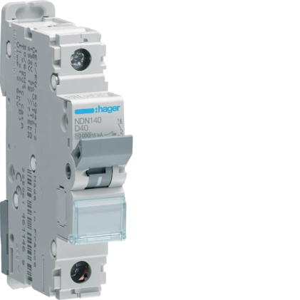 Автовыключатель HAGER 40А 1п D 10 kA 1м NDN140