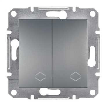 Вимикач SCHNEIDER ASFORA EPH0600162 перемикач 2кл. сталь