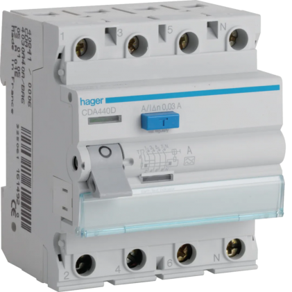 Дифференциальное реле HAGER 4п 40A 30mA  A CDA440D