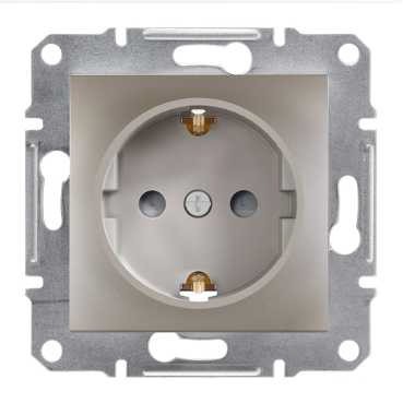 Розетка SCHNEIDER ASFORA EPH2900269 з з/к зі шторками бронза