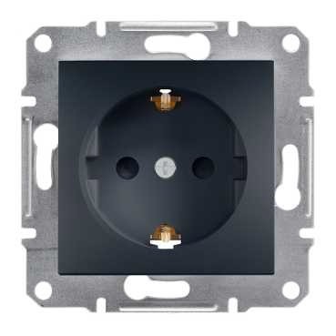 Розетка SCHNEIDER ASFORA EPH2900271 з з/к зі шторками антрацит