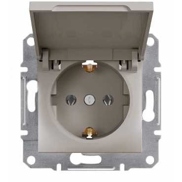 Розетка SCHNEIDER ASFORA EPH3100169 з з/к з кришкою бронза