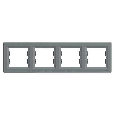 Рамка SCHNEIDER ASFORA EPH5800462 чотиримісна сталь