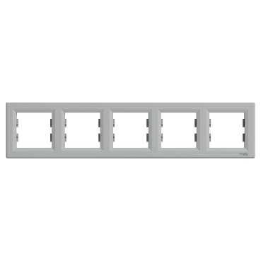 Рамка SCHNEIDER ASFORA EPH5800561 п'ятимісна алюміній
