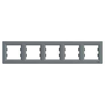 Рамка SCHNEIDER ASFORA EPH5800562 п'ятимісна сталь