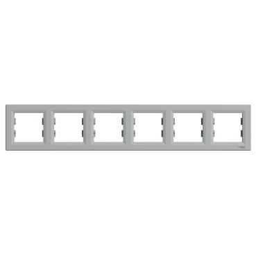 Рамка SCHNEIDER ASFORA EPH5800661 шестимісна алюміній