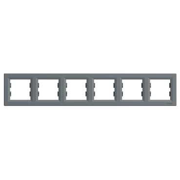 Рамка SCHNEIDER ASFORA EPH5800662 шестимісна сталь