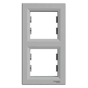 Рамка SCHNEIDER ASFORA EPH5810261 двойная вертикальная алюминий