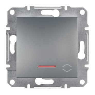 Выключатель SCHNEIDER ASFORA EPH1500162 переключатель 1кл. с подсветкой сталь