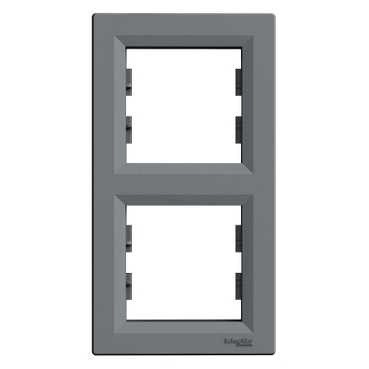 Рамка SCHNEIDER ASFORA EPH5810262 подвійна вертикальна сталь