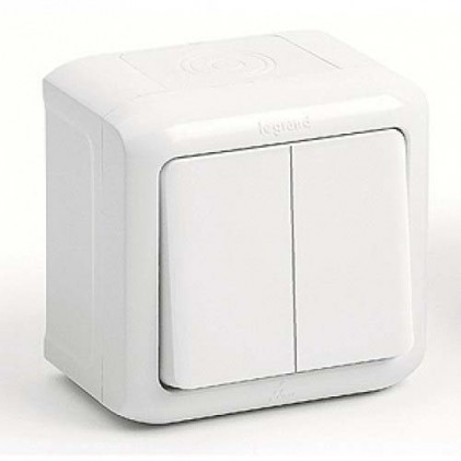 Выключатель LEGRAND Forix наружного монтажа 2-клавишный (сх.5) IP44 белый
