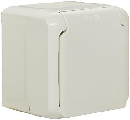 Розетка с з/к LEGRAND Forix 16А с крышкой и шторками IP44 накладного монтажа белая