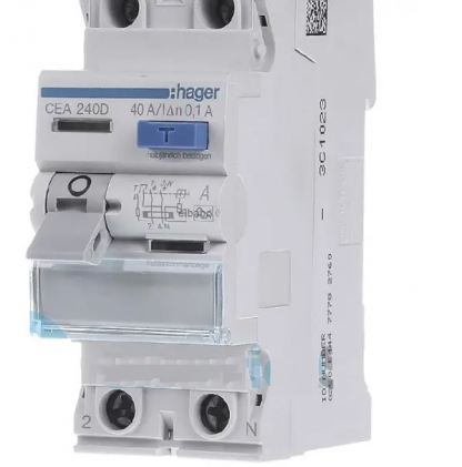 Дифференциальное реле HAGER 2п 40A 100mA A 2м CEA240D