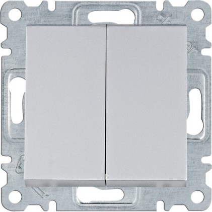 Выключатель HAGER LUMINA одноклавишный 1-тактовый 2-кл. н.о.-контакт 10А/250В серебряный