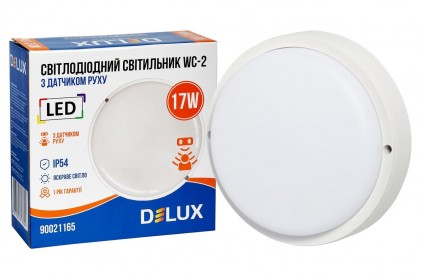 Світильник DELUX WC-2 17Вт 5000K IP54 з датчиком руху світлодіодний