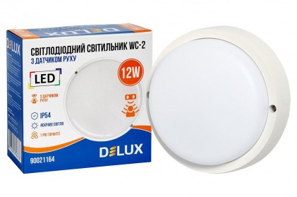 Светильник DELUX WC-2 12Вт 5000K IP54 с датчиком движения светодиодный