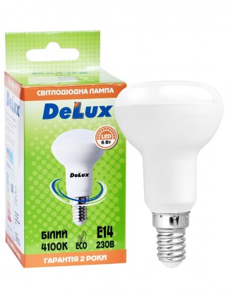 Led лампа DELUX FC1 R50 220B 6W 4100K Е14 светодиодная