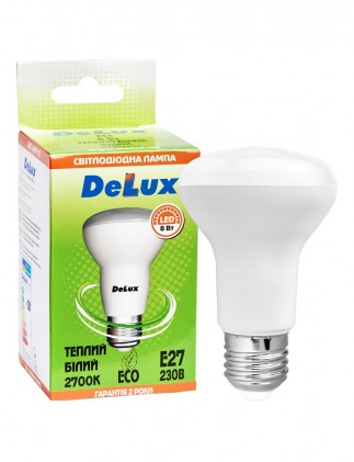 Led лампа DELUX FC1 R63 220B 8W 2700K Е27 светодиодная