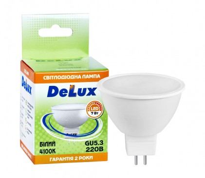 Led лампа DELUX JCDR 220B 7W 4100K GU5.3 светодиодная