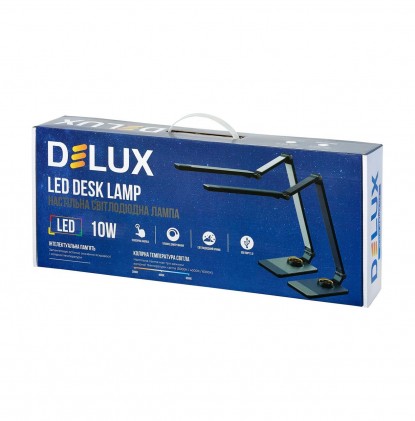 Світильник DELUX TF-520 10Вт LED 3000K-4000K-6000K USB настільний світлодіодний срібний