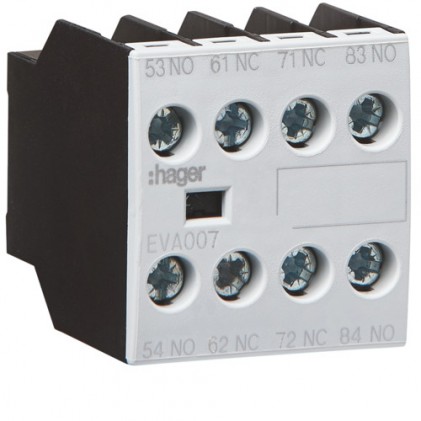 Дополнительный контакт HAGER 2НВ+2НЗ для EV007…EV038 EVN022…EVN045 EVL014…EVL027 EVR004…