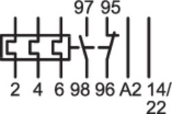 Реле тепловое для контакторов EV007...EV015 1НВ+1НЗ 0.24-0.4А