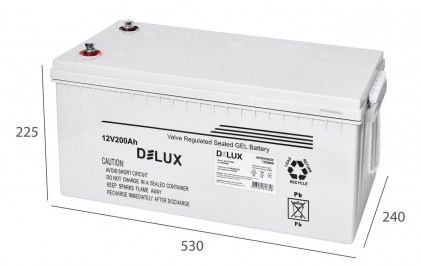 Аккумулятор DELUX LB 12V 200AH гелевый