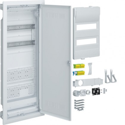 Щит HAGER VOLTA Hybrid VU602WWH скрытого монтажа 24 мод.+ 2 панели для ММ пластиковая дверь