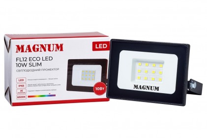 Прожектор MAGNUM FL12 ECO LED 10Вт slim 220В 6500К IP65 светодиодный
