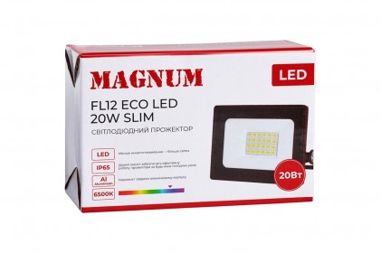 Прожектор MAGNUM FL12 ECO LED 20Вт slim 220В 6500К IP65 светодиодный