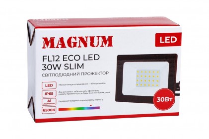 Прожектор MAGNUM FL12 ECO LED 30Вт slim 220В 6500К IP65 светодиодный