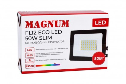 Прожектор MAGNUM FL12 ECO LED 50Вт slim 220В 6500К IP65 светодиодный