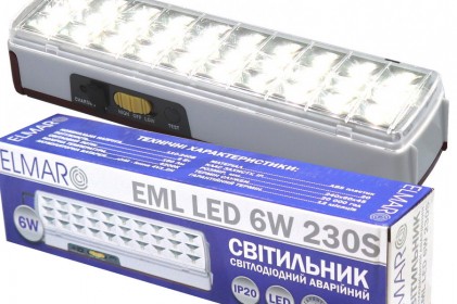Светильник ELMAR EML-9830 LED 6w 220-240V (3.7V1.2Ah) аварийный светодиодный