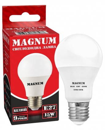Led лампа MAGNUM BL60 220B 15W 4100K E27 светодиодная