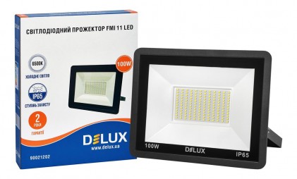 Прожектор DELUX FMI 11 LED 100 Вт 220В 6500К IP65 черный светодиодный