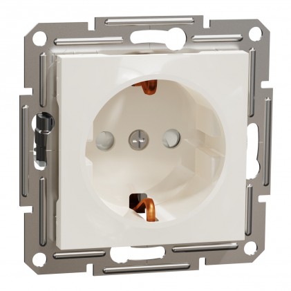 Розетка SCHNEIDER ASFORA EPH2900223 з з/к зі шторками без рамки кремова