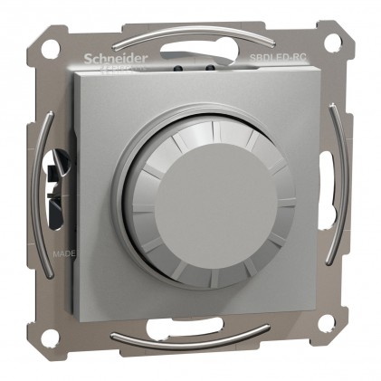 Димер (светорегулятор) поворотний SCHNEIDER Asfora 3-370Вт нак. 3-200Вт RC LED алюміній