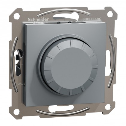 Димер (светорегулятор) поворотний SCHNEIDER Asfora 3-370Вт нак. 3-200Вт RC LED сталь